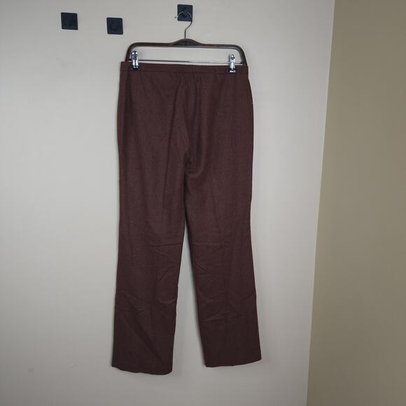 Vintage J. Crew Mid-rise Wide Leg Trousers in Brown Herringbone Print Size 6 - Picture 6 of 9